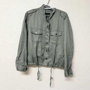 Rails Collins Utility Sage Green Lightweight Jacket Button Zip Size M